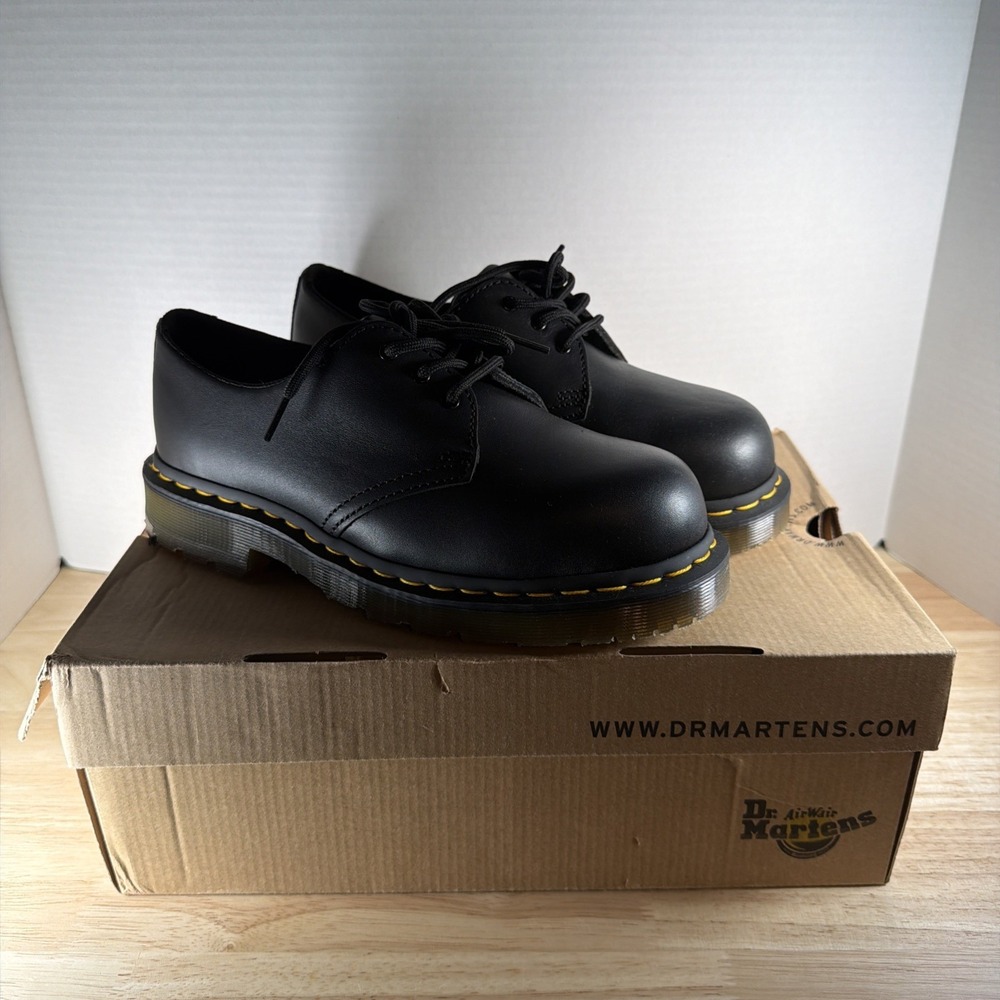 Doc Dr. Martens 1461 SR Women's 8 Men's 7 Slip Resistant Safety Work Shoes Black